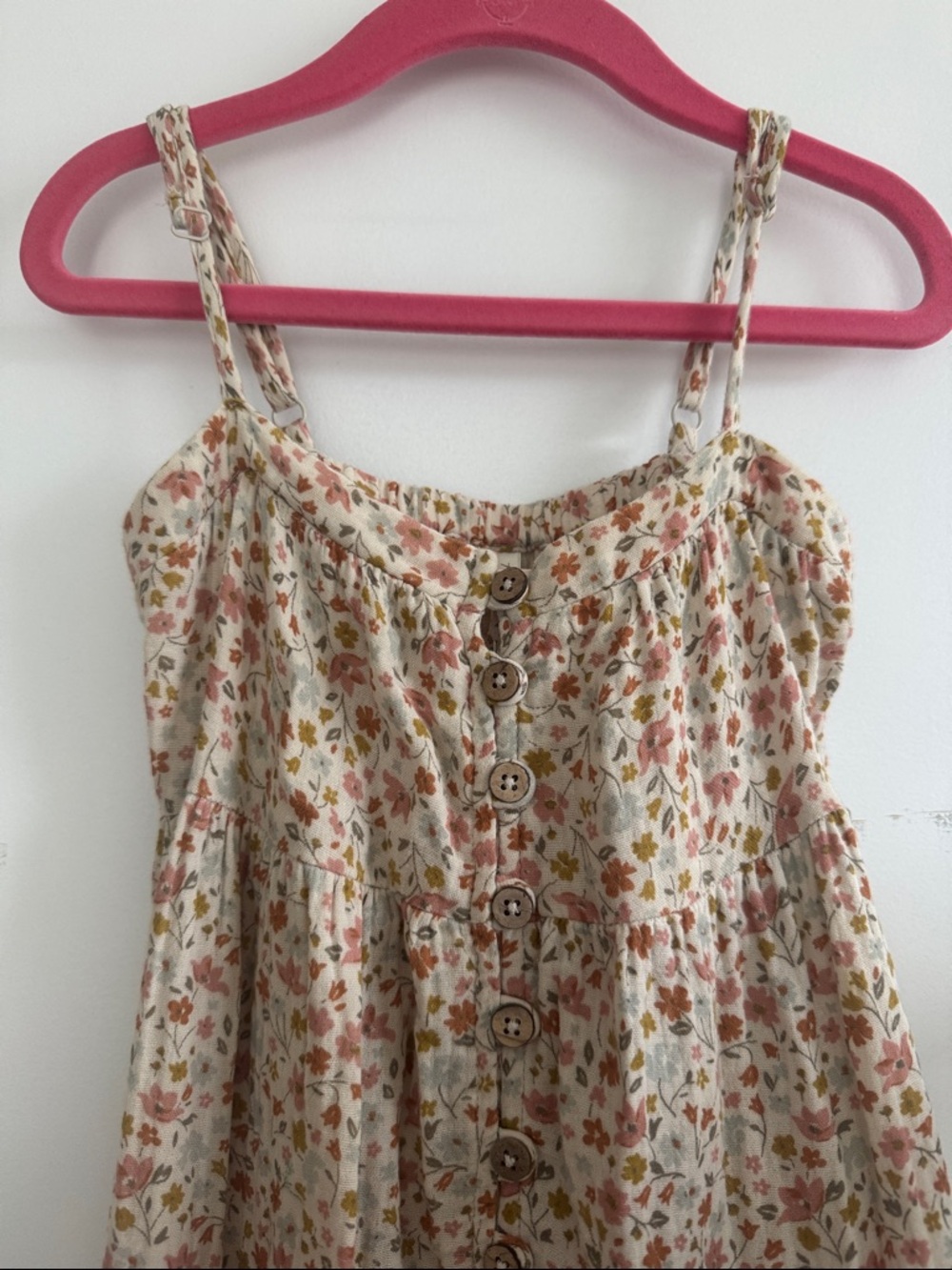 Girls Rylee + Cru floral button front dress kids 6-7y